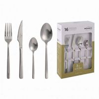 cuberteria 16 piezas acero inoxidable brillo cuchillo tenedor cuchara y cucharilla de postre 4 personas