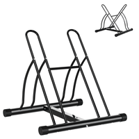 homcom rake 2 bikes modular dim 54l x 60l x 57h cm acero epoxi negro