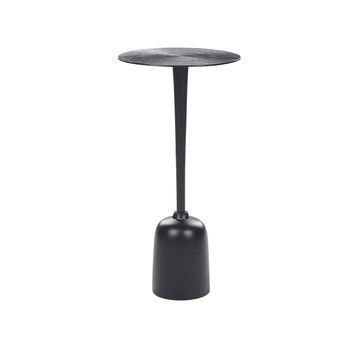 Mesa Auxiliar De Metal Negro 30 Cm Forma Geométrica Tallado Moderno Selwyn