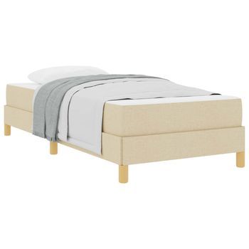 Cama Tapizada  190 X 90 Cm  Madera - Crema