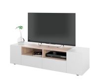 modulo de tv tamiko blanco artik blanco mate - roble canadian 138 x 34 x 402 cm