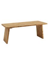 mesa de centro de madera maciza acabado envejecido de 120x45cm