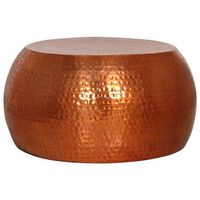 mesa de cafe - mesa de centro de aluminio color laton o55x28 cm