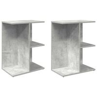 juego de 2 mesitas de noche - mesillas contrachapada gris hormigon 465x29x61cm mc5865