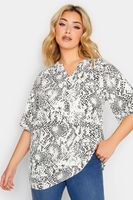 yours blusa blanca media manga estampado serpiente mujer curvy y tallas grandes yours