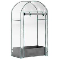 outsunny mini invernadero de jardin invernadero de balcon con saco de plantacion y cubierta de plastico reforzado puerta enrollable   aosom espana