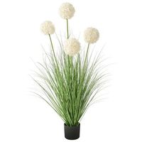 planta artificial en maceta para interior decoracion de plastico con maceta negra 120 cm bola de nieve hojas verdes y flores blancas snowball bush