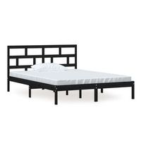 estructura de cama de madera maciza negro 150x200 cm vidaxl