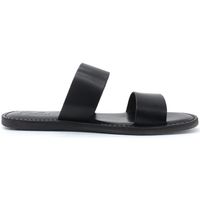 langolo del cuoio sandalias l angolo del cuoio ciabatta 2 fasce pelle uomo nero 7076 para hombre