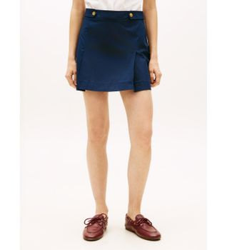 Tommy Hilfiger para mujer. WW0WW49649 Falda Tencel azul (38), Casual, Algodón Orgánico, Sostenible