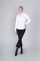 camisa de popelina con ribete de pedreria en la parte delantera white xl