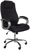 silla de oficina giratoria regulable en tela negro