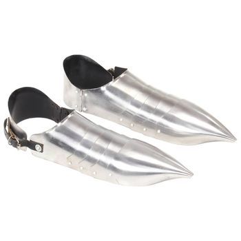 Réplica De Escarpes De Caballero Medieval Larp Acero Plateado Vidaxl