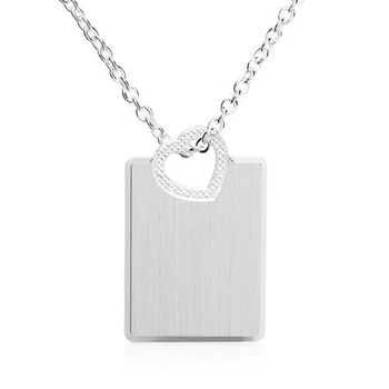 Cadena de plata 925 con colgante de corazón grabable