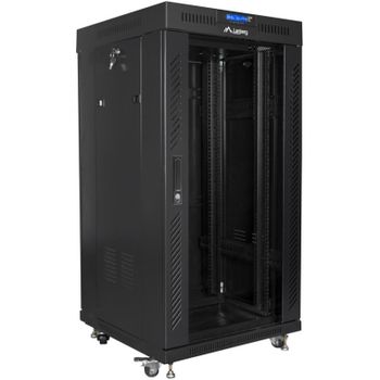 Armario Rack Lanberg FF01-6622-12BL 22U 600x600mm Negro Termostato LCD Cierre Seguridad
