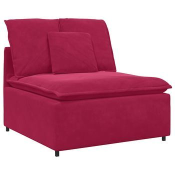 Módulo Central De Sofá Modular Con Cojines, Color Rojo Vino, 100 Cm Vidaxl