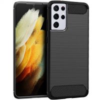 cool funda carbon negro para samsung galaxy s21 ultra