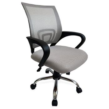 Silla de oficina Equip 651015 gris claro ergonómica respaldo malla base cromada