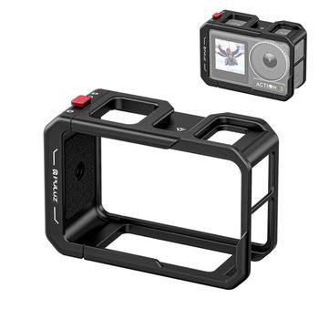 PULUZ Jaula de aleación de aluminio todo incluido para DJI Osmo Action 5 Pro/4/3, marco adaptador de expansión con accesorio de cubierta de lente