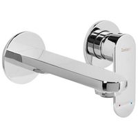 grifo monomando de laton empotrado para lavabo en pared plateado guatavia