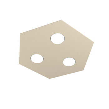 Lámpara De Techo Toplight Hexagonal Hexagon 3 Luces Máx. 9w Con Casquillo Gx53, Estructura Color Arena, Diseño Moderno 40x46x3cm