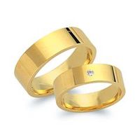 alianzas 18 quilates oro amarillo con diamante