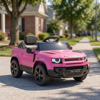 Coche Eléctrico Suv Para Niños Land Rover Defender 12 v Rosa Aiyaplay