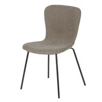 silla de comedor en pana reciclada color beige capuchino