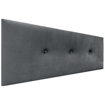 Dhome Cabecero De Terciopelo Liso Con Botones 160x50 Camas 150/160 - Gris Oscuro