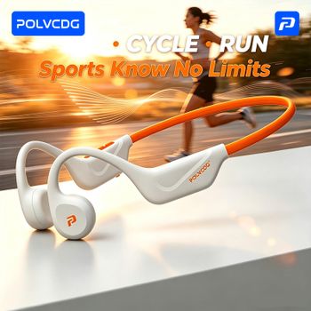 Auriculares de Conducción Ósea POLVCDG X1, Bluetooth 5.4, Auriculares Deportivos Abiertos para Correr al Aire Libre, Versión sin Tarjeta SD para Ciclismo