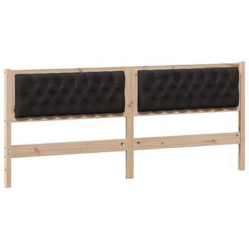 Cabecero Otro Marrón Y Negro 200 Cm Madera Maciza De Pino
