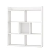 costway estanteria abierta de 7 cubos de madera con dispositivos antivuelco estante organizador de piso para dormitorio sala de estar
