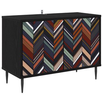 Mueble De Tv Ommen 69 X 33 X 50,5 Cm Roble Negro Vidaxl