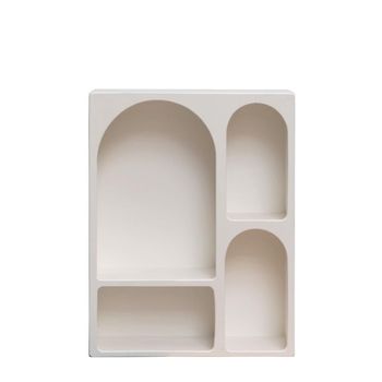 Estantería con 4 nichos de madera blanca