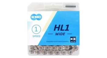 Kmc hl1 1 8 de ancho cadena plateada de 100 eslabones