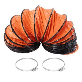 Tubo De Ventilación Flexible Y Ajustable De Pvc De 10 M Con 2 Abrazaderas Para Ventilador
