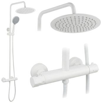 Conjunto De Ducha Sin Caño Con Termostato Lungo White