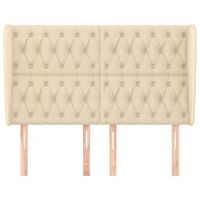 cabecero cama mueble de dormitorio con orejas de tela 163 x 23 x 118128 cm crema m020003132