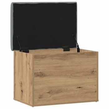 Banco Almacenaje Madera Ingeniería Roble Artesanal 62x42x45 Cm Vidaxl