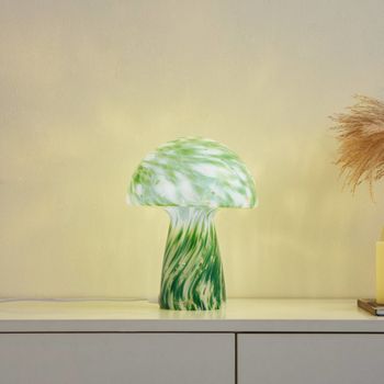 Lámpara de mesa de vidrio verde