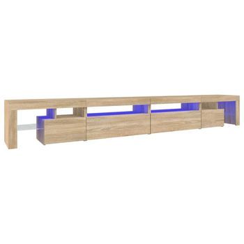 Mueble De Tv Con Luces Led Color Roble Sonoma 290x36,5x40 Cm Vidaxl