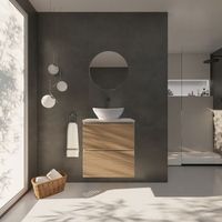 conjunto de bano yinu  60 cm blanco - solomon  dos cajones  lavabo sobre encimera  mueble montado  no incluye espejo  alday