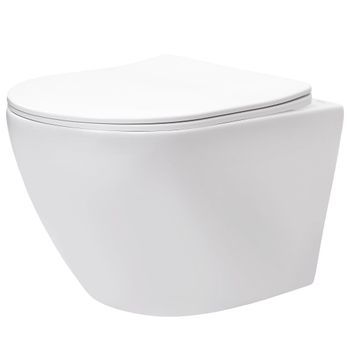 Taza De Inodoro Wc Rea Carlo Lux Rimless Con Función De Bidé, White 49,5 X 37 X 18 Cm