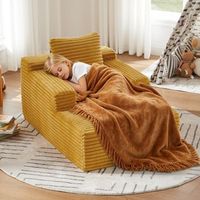canape-cama chaiselongue en terciopelo acanalado convertible en sillon relajante sin montaje moderno