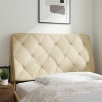 cabecero de cama acolchado tela crema 100 cm