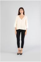 blusa bimateria escote en v butter s