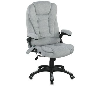 Vinsetto silla de oficina con masaje de 6 puntos silla de escritorio giratoria con función basculante con calefacción altura ajustable respaldo reclinable y mando a distancia 65x71x110-120 cm gris