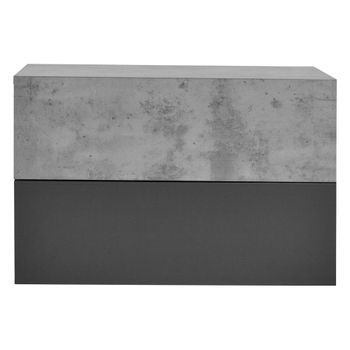 [en.casa] Set De 2 Mesitas De Noche De Pared Con Cajón - Aspecto De Hormigón/gris Oscuro - 46x30x15cm