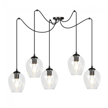 Lámpara colgante maranto transparente (5 luces)
