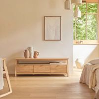 mueble para tv de roble macizo de 150 cm